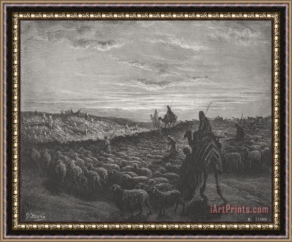 Gustave Dore Abraham Journeying Into The Land Of Canaan Framed Painting