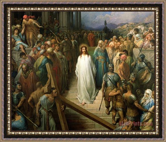 Gustave Dore Christ Leaves his Trial Framed Painting