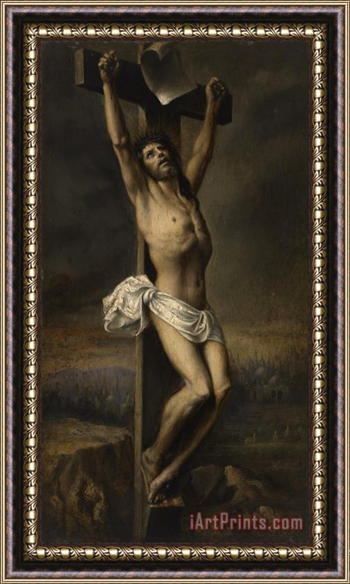 Gustave Dore Christ on The Cross Framed Painting
