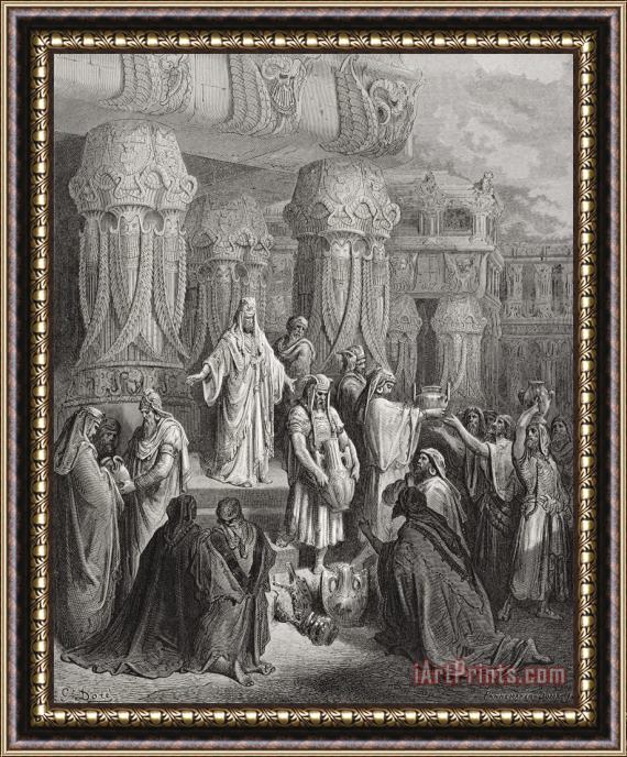 Gustave Dore Cyrus Restoring The Vessels Of The Temple Framed Print