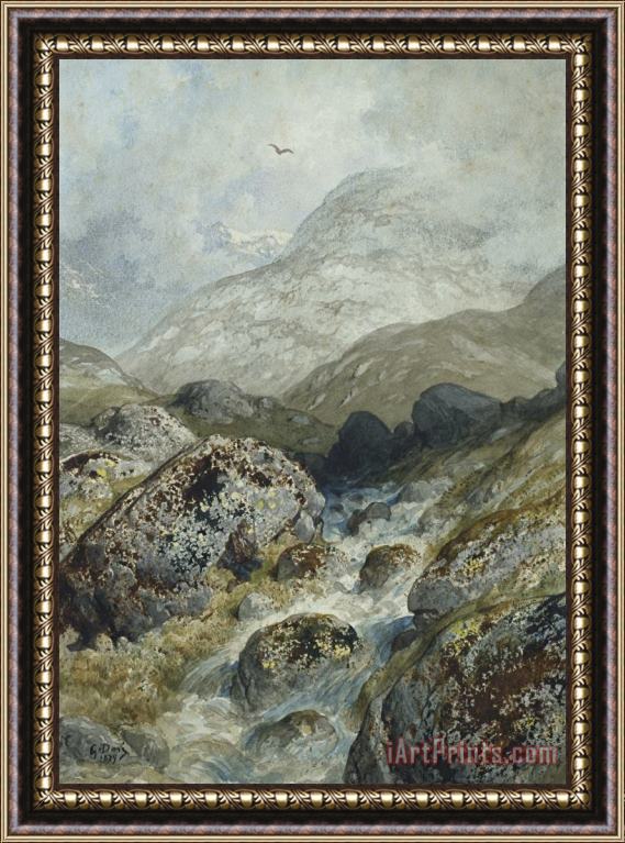 Gustave Dore Fishing In The Mountains Framed Painting