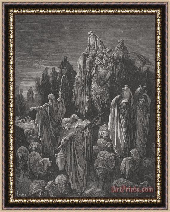 Gustave Dore Jacob Goeth Into Egypt Framed Print