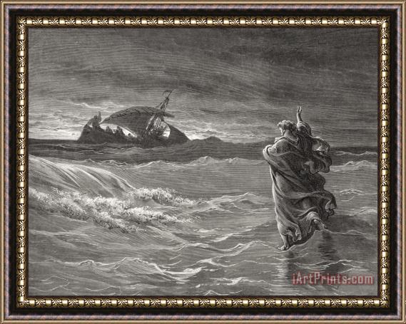 Gustave Dore Jesus Walking On The Sea John 6 19 21 Framed Print