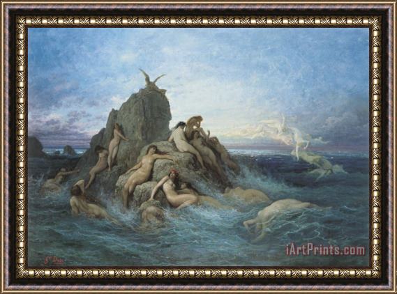Gustave Dore Oceanides (naiads of The Sea) Framed Painting