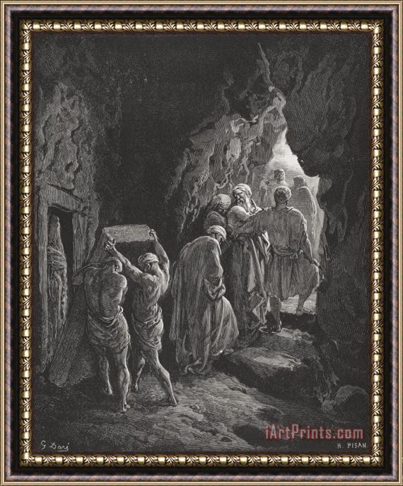 Gustave Dore The Burial Of Sarah Framed Painting