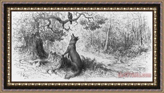 Gustave Dore The Crow and the Fox Framed Painting