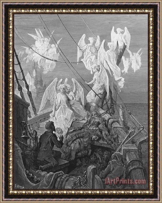 Gustave Dore The Mariner Sees The Band Of Angelic Spirits Framed Painting