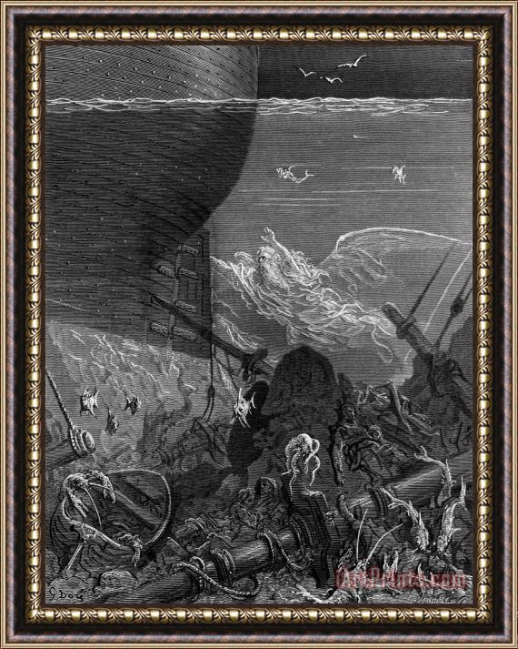 Gustave Dore The Spirit That Had Followed The Ship From The Antartic Framed Painting