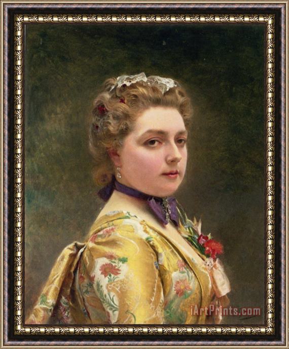 Gustave Jean Jacquet Portrait of a Lady Framed Painting