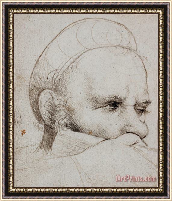 H. d. A Holbein The Head of a Crossbowman Taking Aim Framed Print