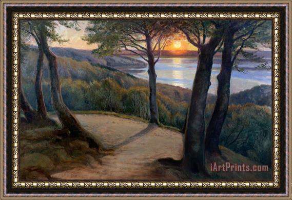 Hans Agersnap Sunset Framed Painting