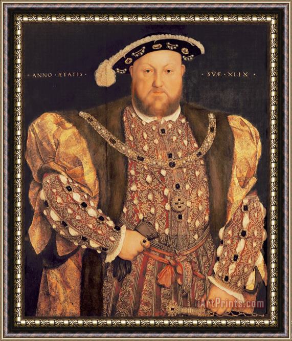 Hans Holbein the Younger Portrait of Henry VIII (1491 1547) Aged 49 Framed Painting