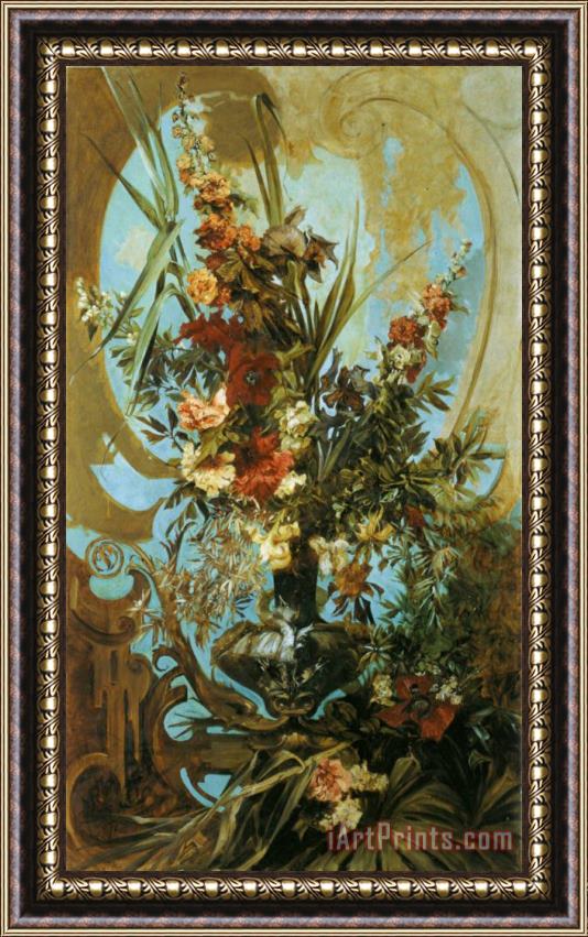 Hans Makart Large Flower Piece Framed Painting