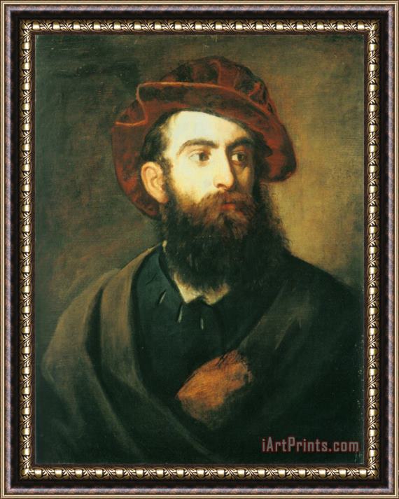 Hans Makart Self Portrait Framed Painting
