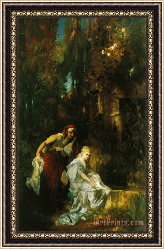 Hans Makart Snow White Receives The Poisoned Comb Framed Painting