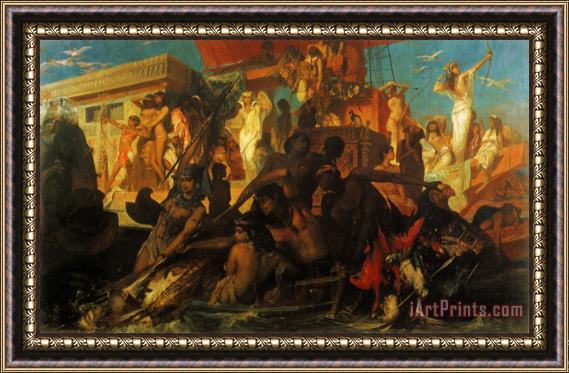 Hans Makart The Nile Hunt of Cleopatra Framed Print