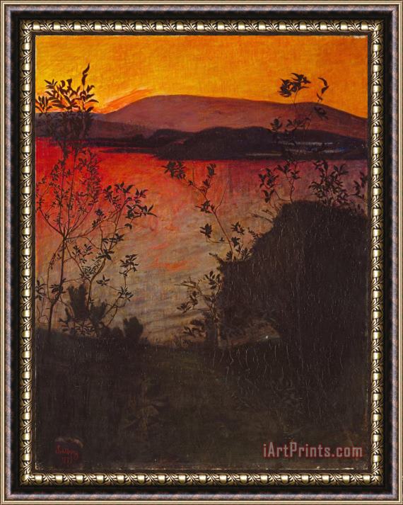 Harald Sohlberg Evening Glow Framed Painting