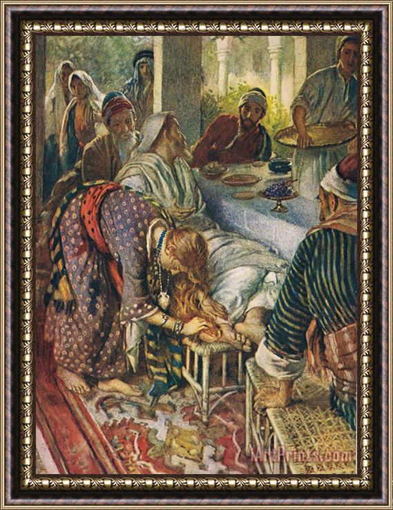 Harold Copping The Woman With The Box Of Ointment Framed Painting