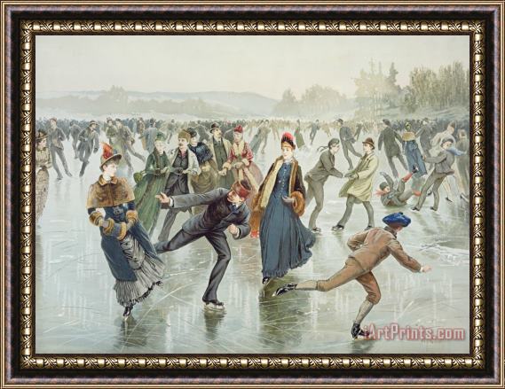 Harry Sandham Skating Framed Painting