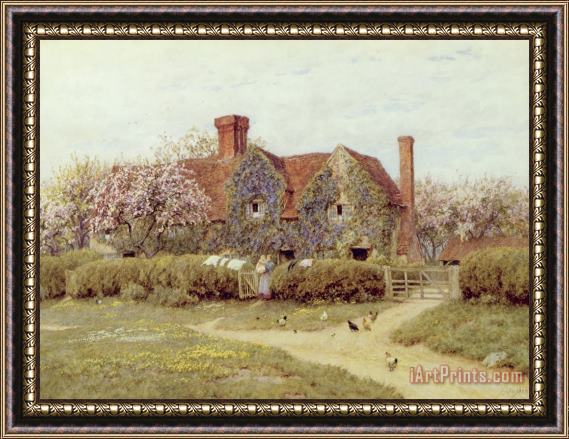 Helen Allingham A Buckinghamshire House at Penstreet Framed Print