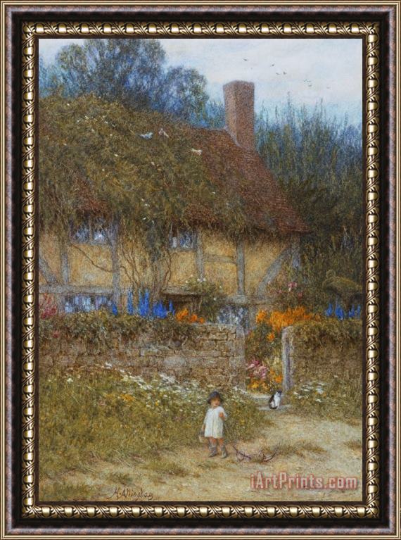 Helen Allingham A Cottage near Godalming Surrey Framed Painting
