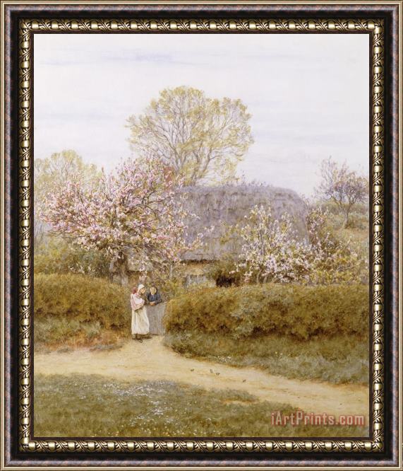 Helen Allingham At School Green Isle Of Wight Framed Painting