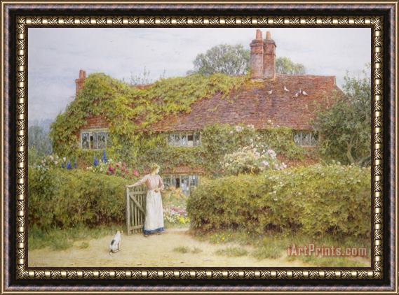 Helen Allingham Surrey Cottage Framed Print