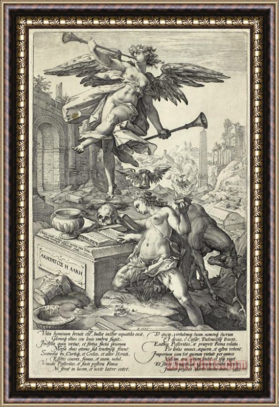 Hendrick Goltzius Fame And History Framed Painting