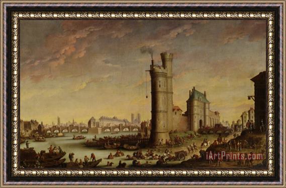 Hendrik Mommers View of Tour De Nesle The Pont Neuf And The Isle De La Cite Framed Painting
