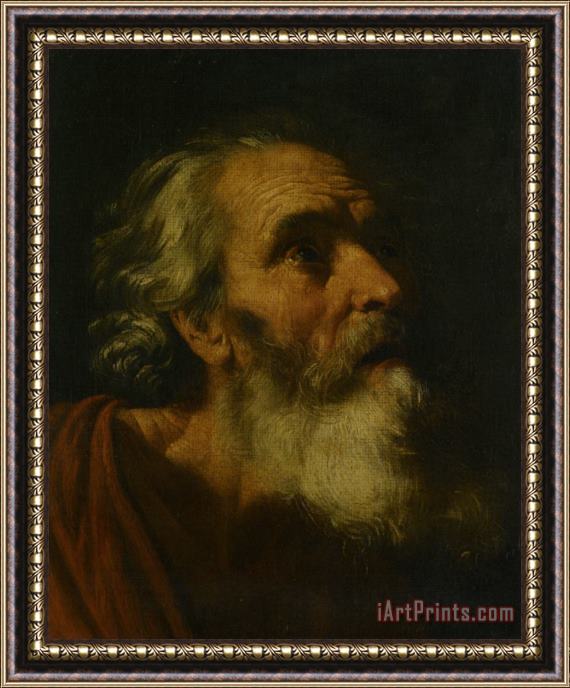 Hendrik Van Somer Study for The Head of a Male Probably Saint Peter Framed Print