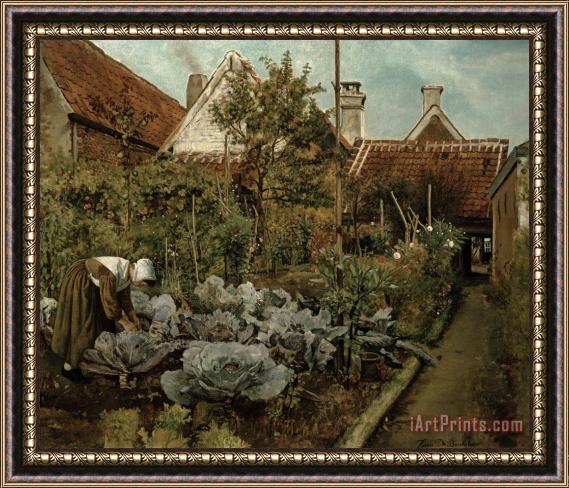 Henri de Braekeleer A Flemish Garden Framed Print