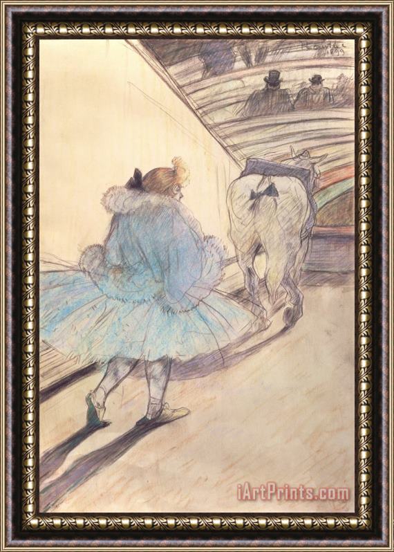 Henri de Toulouse-Lautrec At The Circus Entering The Ring Framed Painting
