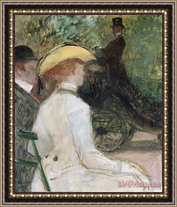 Henri de Toulouse-Lautrec In The Bois De Bologne Framed Painting