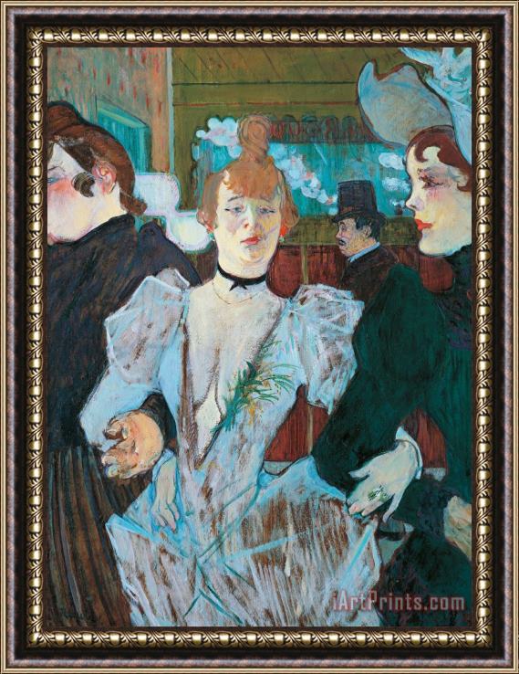 Henri de Toulouse-Lautrec La Goulue Arriving At Moulin Rouge With Two Women Framed Painting