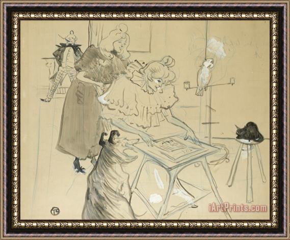 Henri de Toulouse-Lautrec Le Motographe (melle. Margouin) Framed Painting