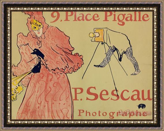 Henri de Toulouse-Lautrec P. Sescau, Photographer Framed Painting