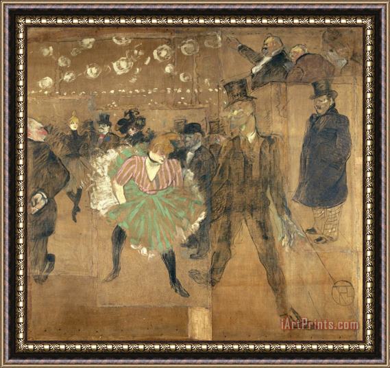 Henri de Toulouse-Lautrec Panneaux Pour La Baraque De La Goulue, a La Foire Du Trone a Paris Framed Print