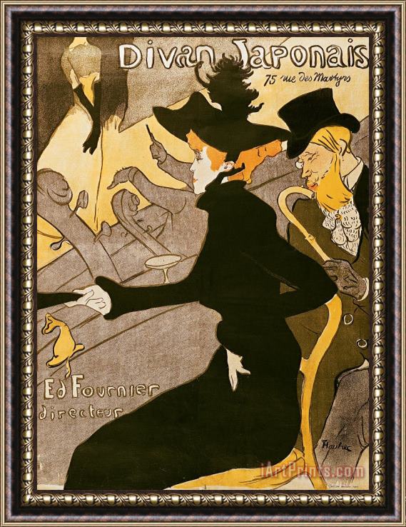 Henri de Toulouse-Lautrec Poster advertising Le Divan Japonais Framed Painting