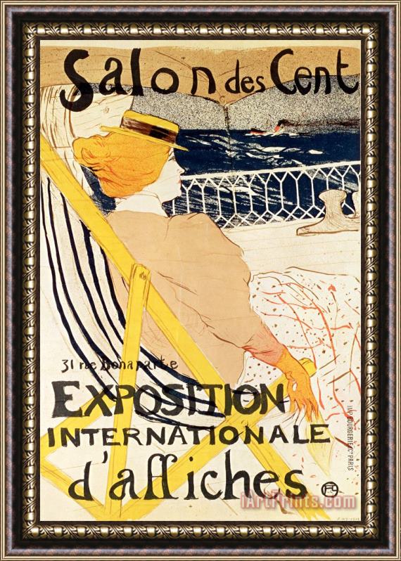Henri de Toulouse-Lautrec Poster advertising the Exposition Internationale dAffiches Paris Framed Painting