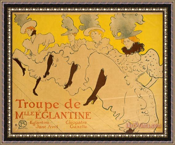 Henri de Toulouse-Lautrec The Troupe of Mlle Eglantine Framed Painting