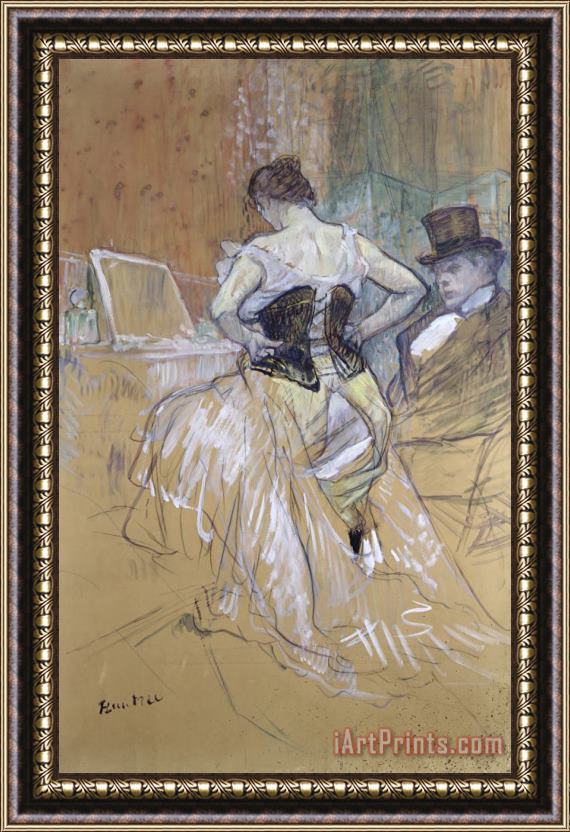 Henri de Toulouse-Lautrec Woman at Her Toilet, Study for 'elles' Framed Painting