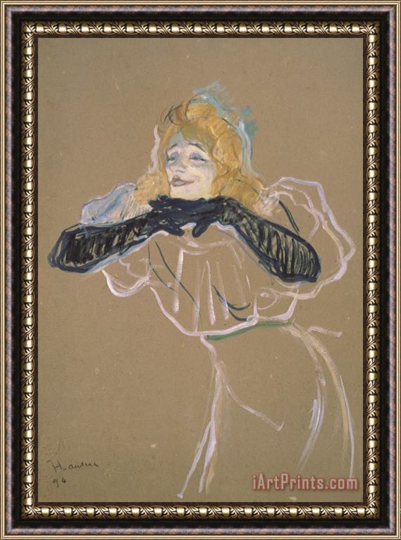 Henri de Toulouse-Lautrec Yvette Guilbert (1867 1944) Singing 'linger, Longer, Loo' Framed Print
