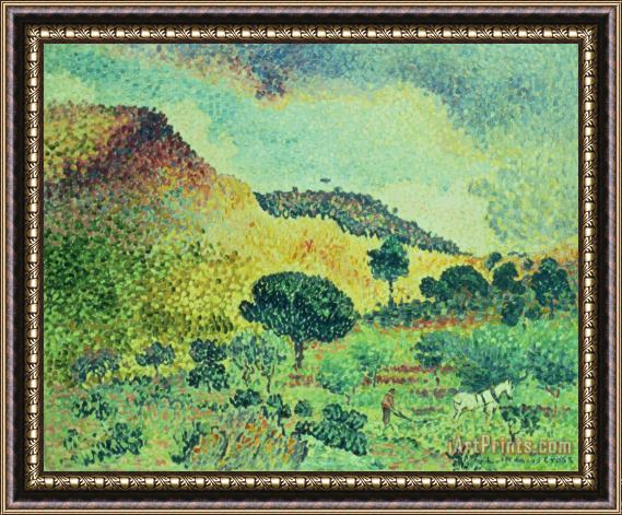 Henri-Edmond Cross The Maures Mountains Framed Painting