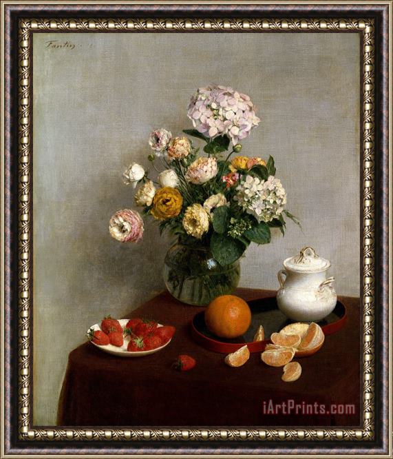 Henri Fantin Latour Flowers And Fruit Framed Print