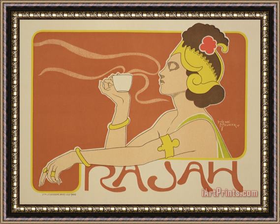 Henri Georges Jean Isidore Reproduction Of A Poster Advertising The 'cafe Rajah' Framed Print