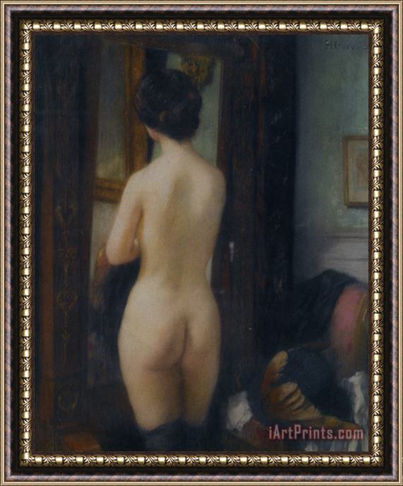 Henri Gervex Nu a La Psyche Framed Painting