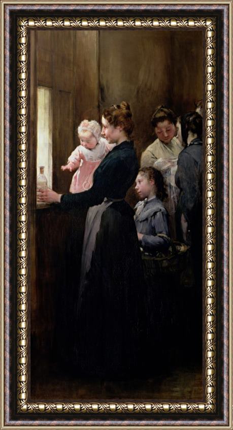 Henri Jules Jean Geoffroy The Drop of Milk in Belleville Framed Painting