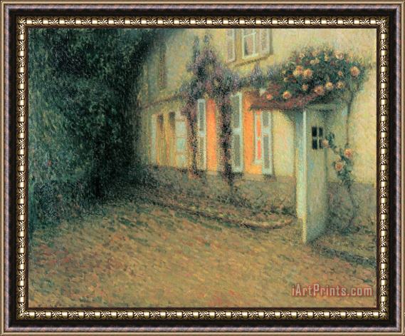 Henri Le Sidaner Roses And Wisterias on The House Framed Painting
