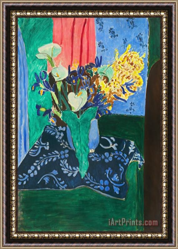 Henri Matisse Calla Lilies Irises And Mimosas 1913 Framed Print