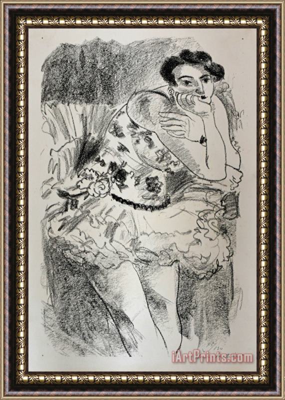 Henri Matisse Dancer in Half Leg Pose with Hand to Chin, From Ten Dancers, 1925 Framed Print